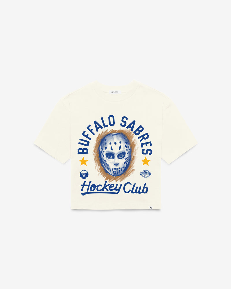 BUFFALO SABRES ARCH MASK '47 FOUNDATION CROP TEE WOMENS