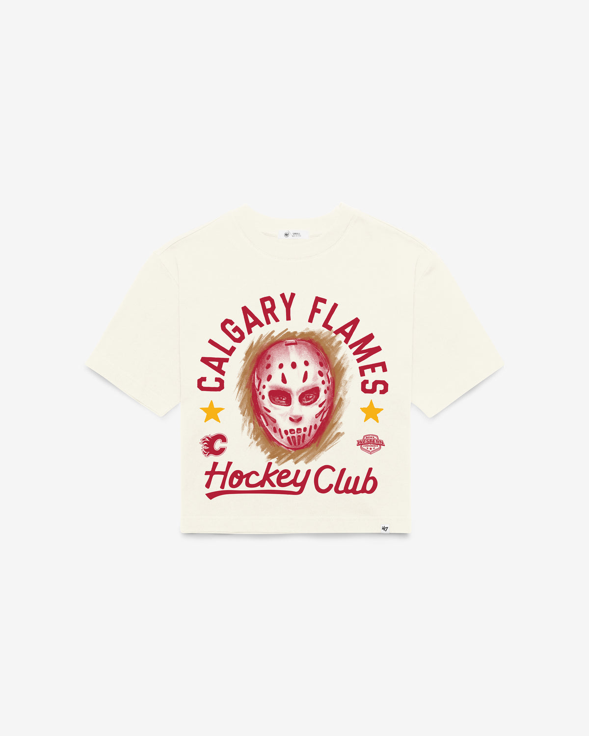 CALGARY FLAMES ARCH MASK '47 FOUNDATION CROP TEE WOMENS