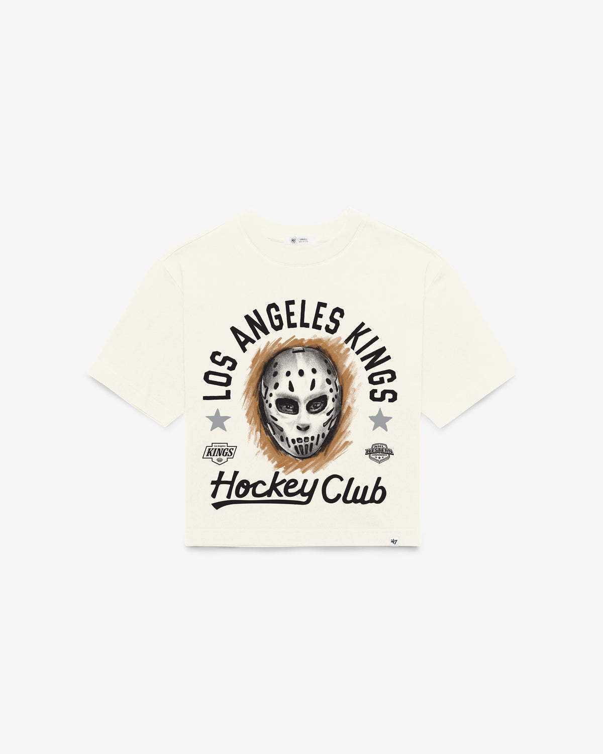 LOS ANGELES KINGS ARCH MASK '47 FOUNDATION CROP TEE WOMENS
