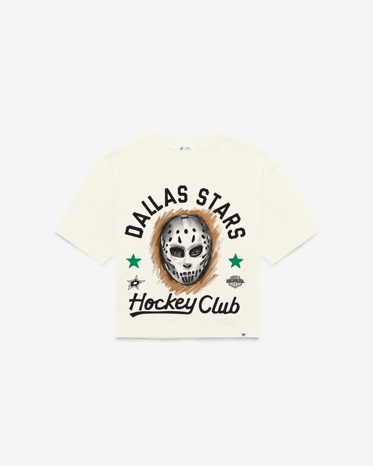 DALLAS STARS ARCH MASK '47 FOUNDATION CROP TEE WOMENS