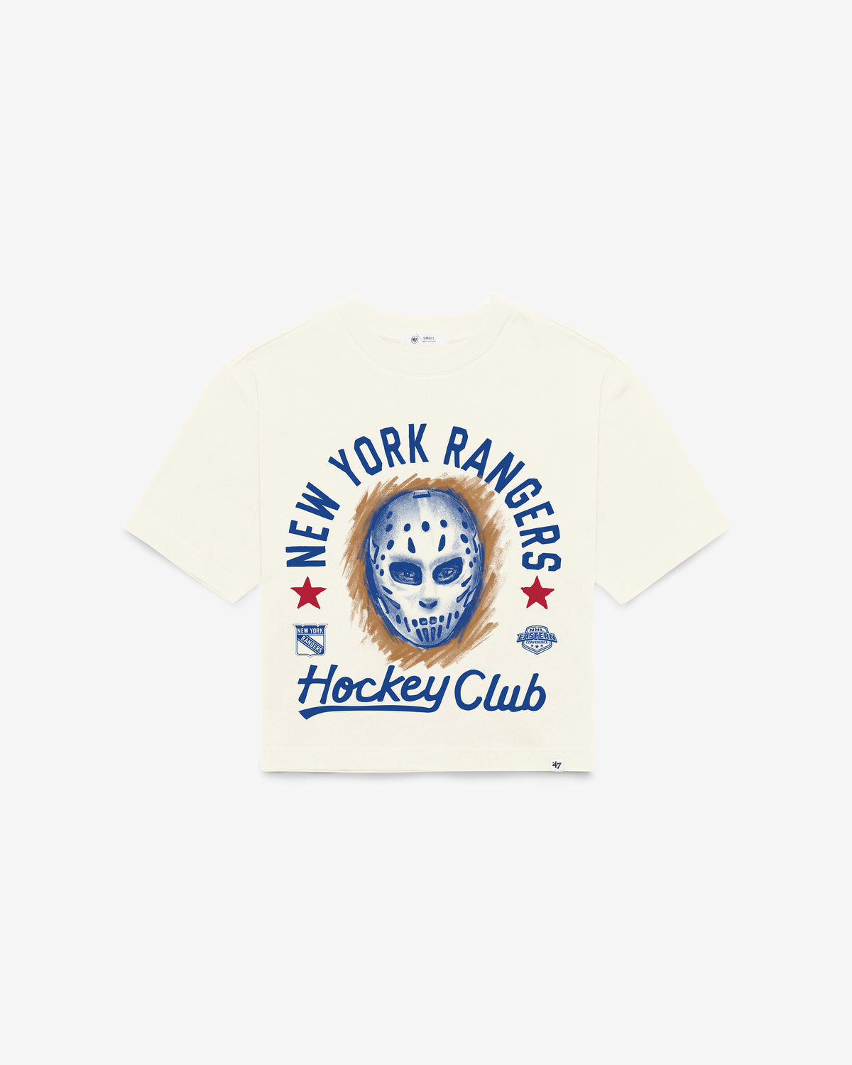 NEW YORK RANGERS ARCH MASK '47 FOUNDATION CROP TEE WOMENS