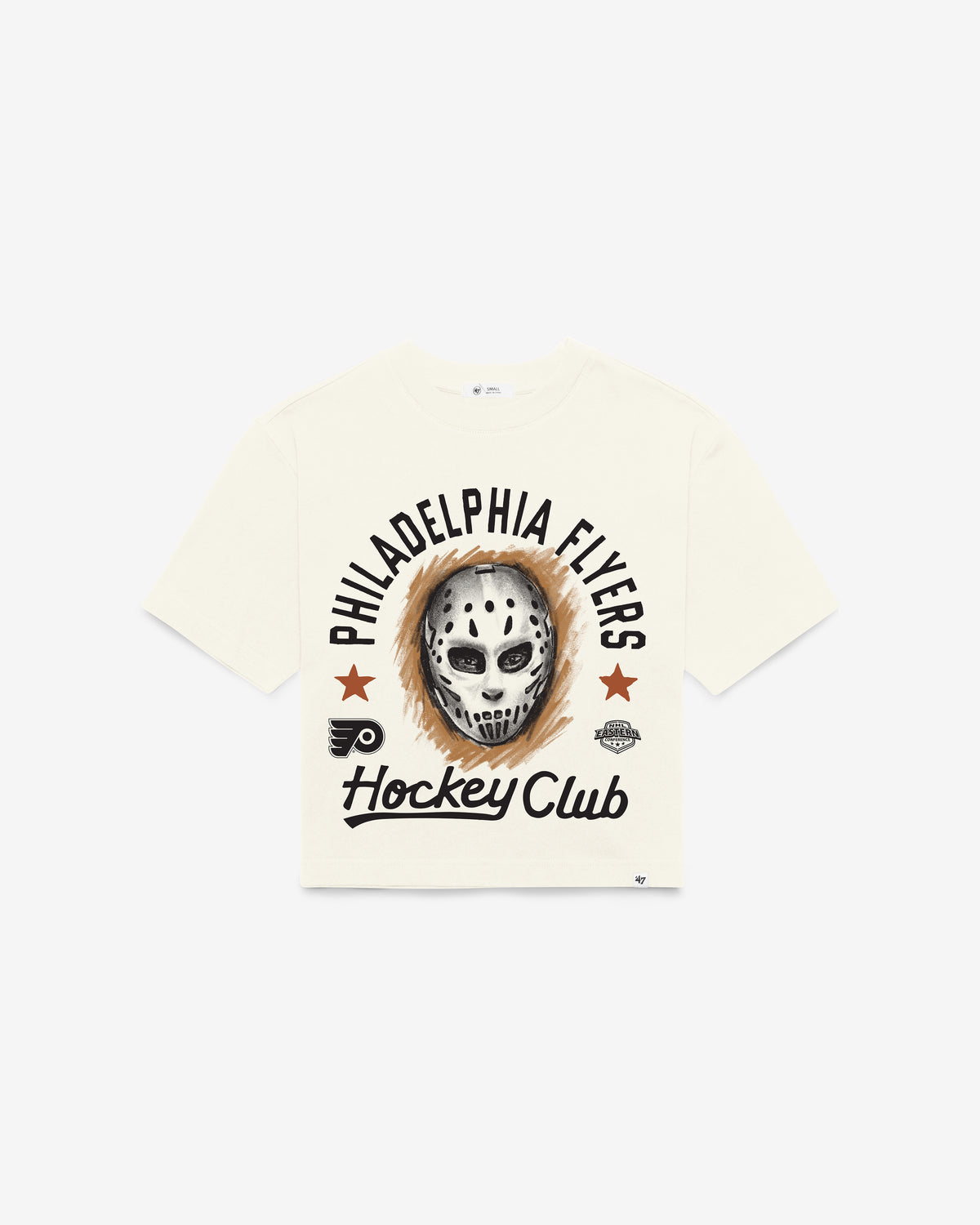PHILADELPHIA FLYERS ARCH MASK '47 FOUNDATION CROP TEE WOMENS