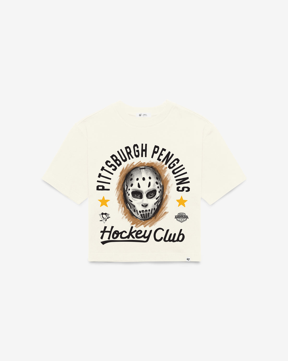 PITTSBURGH PENGUINS ARCH MASK '47 FOUNDATION CROP TEE WOMENS