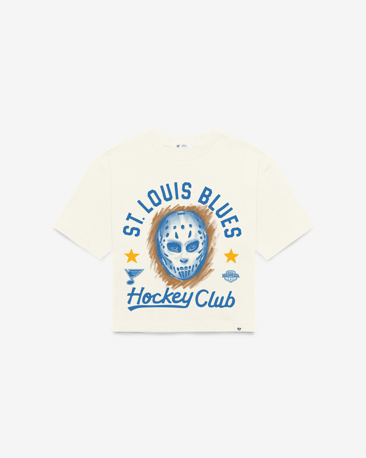 ST LOUIS BLUES ARCH MASK '47 FOUNDATION CROP TEE WOMENS