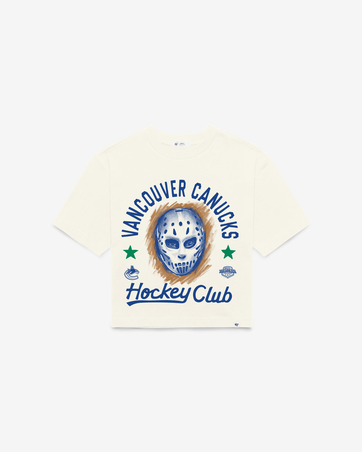 VANCOUVER CANUCKS ARCH MASK '47 FOUNDATION CROP TEE WOMENS