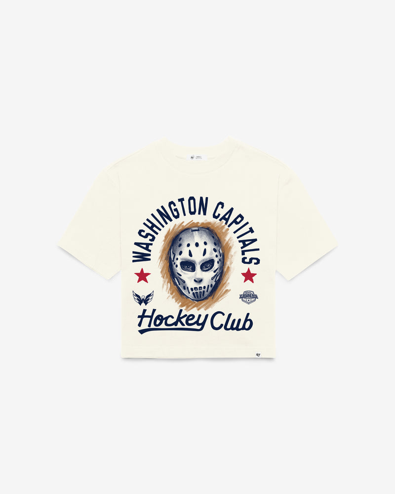 WASHINGTON CAPITALS ARCH MASK '47 FOUNDATION CROP TEE WOMENS