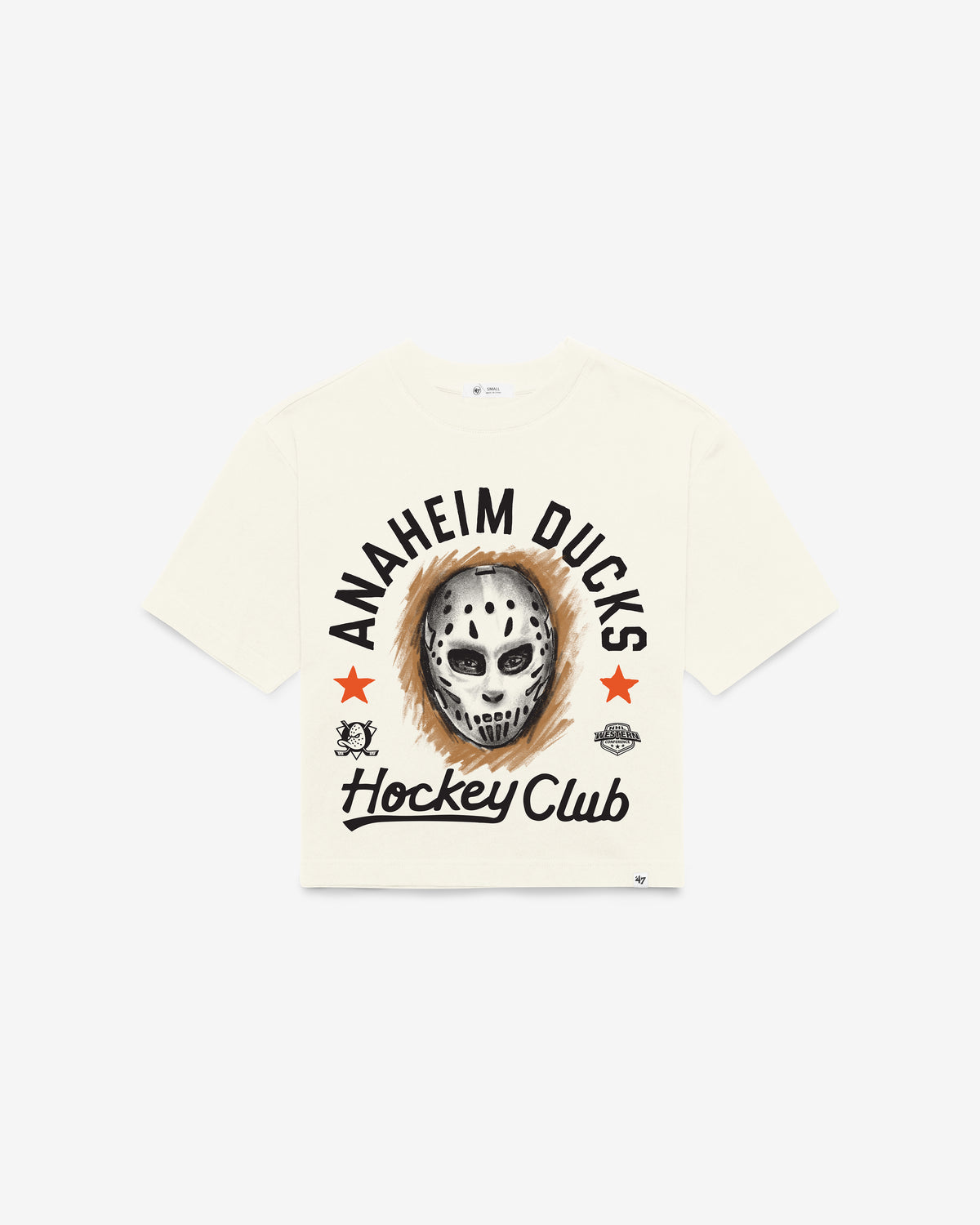 ANAHEIM DUCKS ARCH MASK '47 FOUNDATION CROP TEE WOMENS