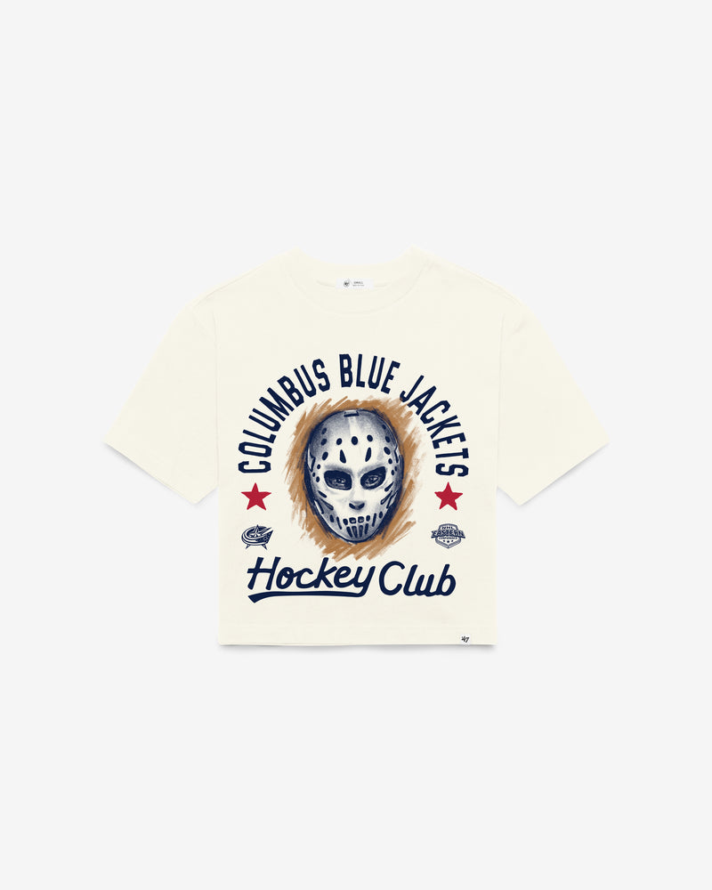 COLUMBUS BLUE JACKETS ARCH MASK '47 FOUNDATION CROP TEE WOMENS