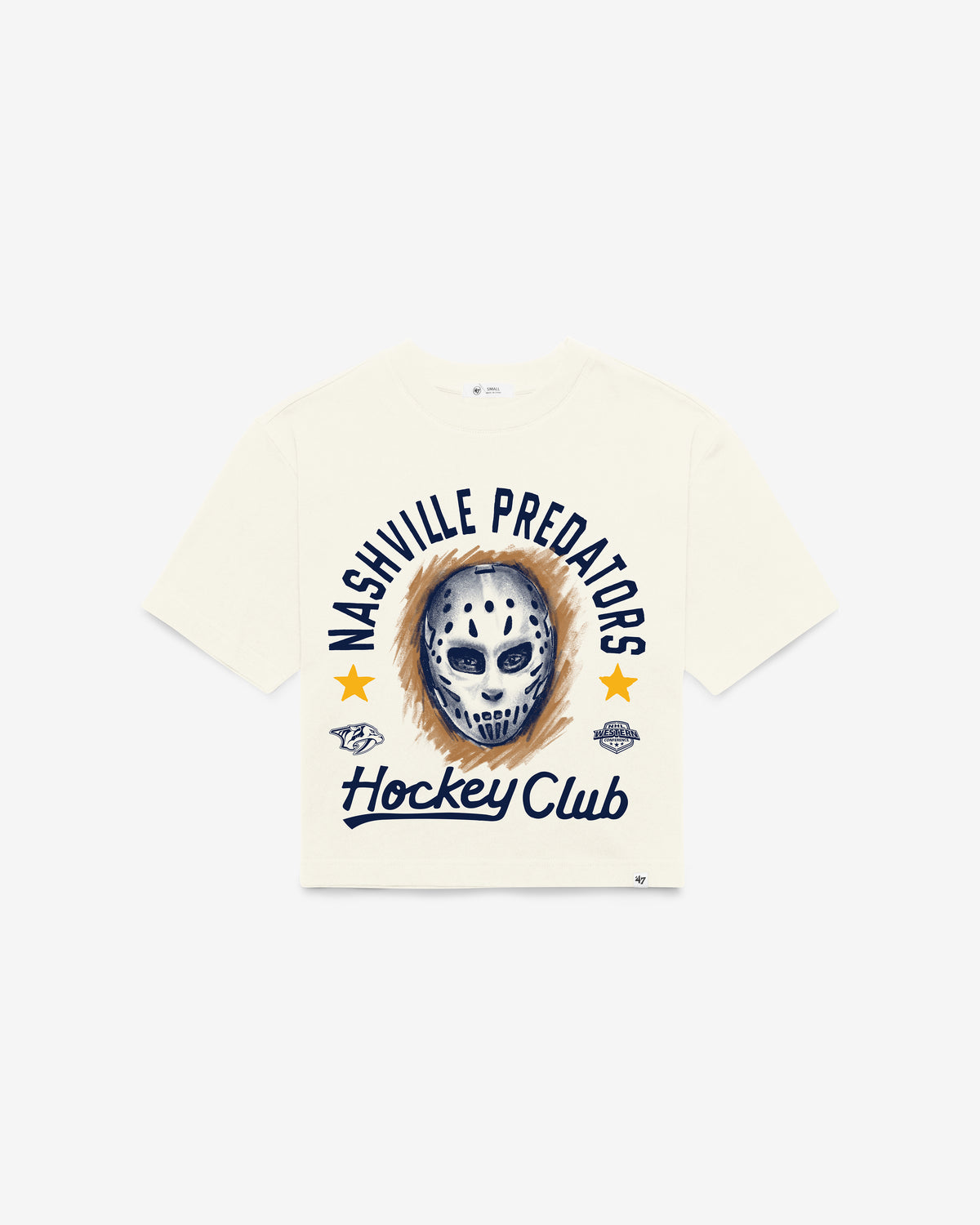 NASHVILLE PREDATORS ARCH MASK '47 FOUNDATION CROP TEE WOMENS