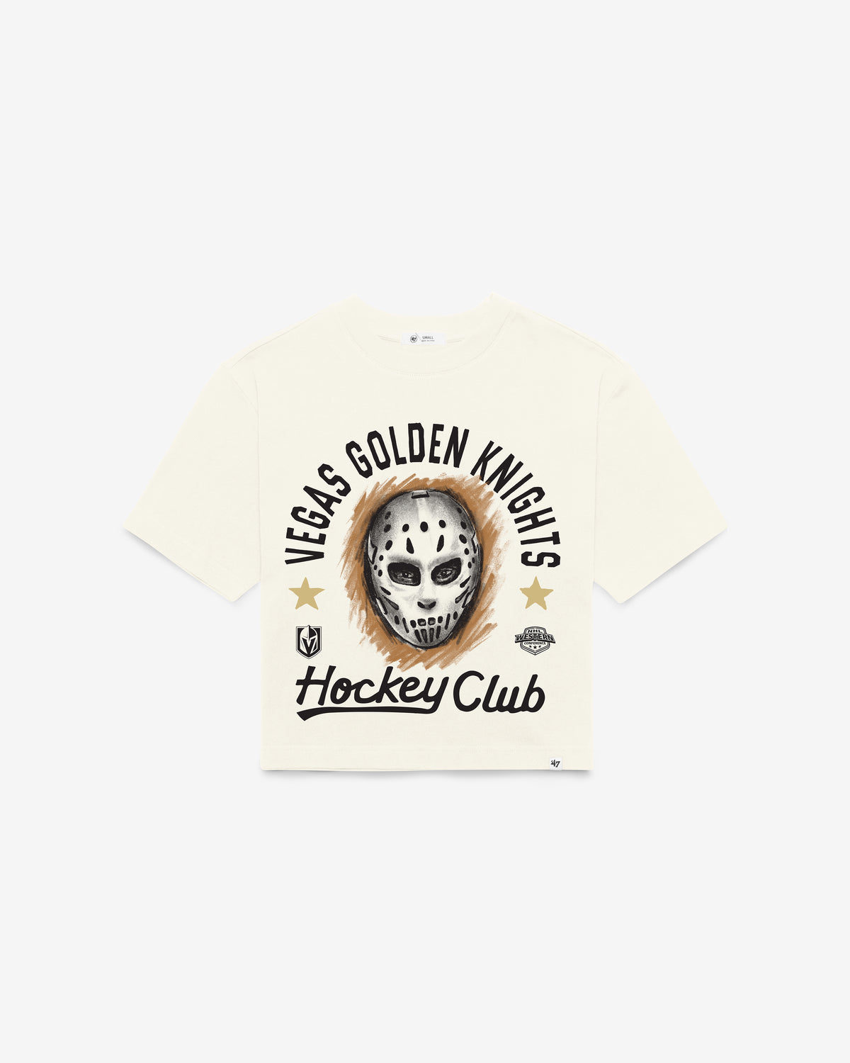 VEGAS GOLDEN KNIGHTS ARCH MASK '47 FOUNDATION CROP TEE WOMENS
