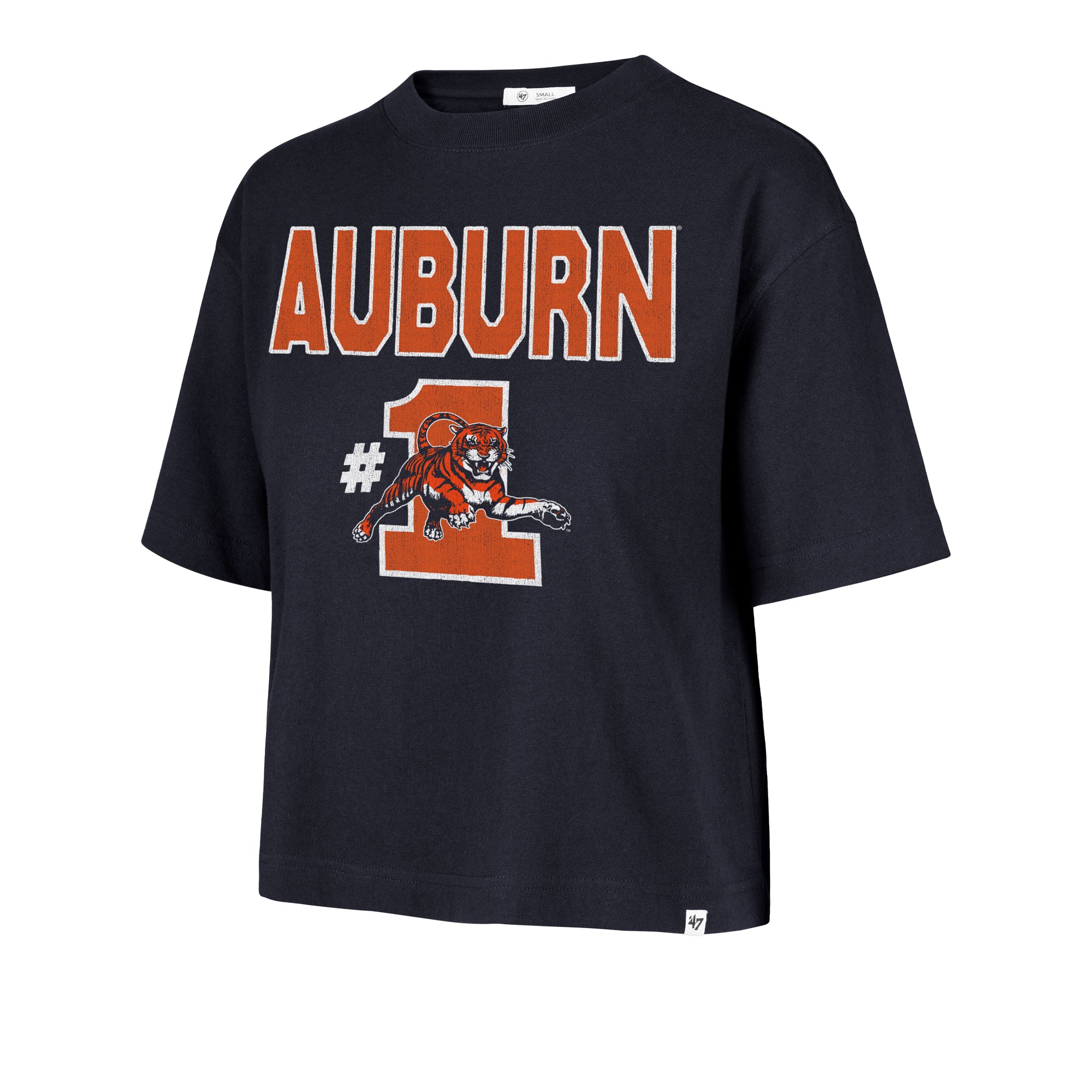 AUBURN TIGERS VINTAGE FIRST RANK '47 FOUNDATION CROP TEE WOMENS
