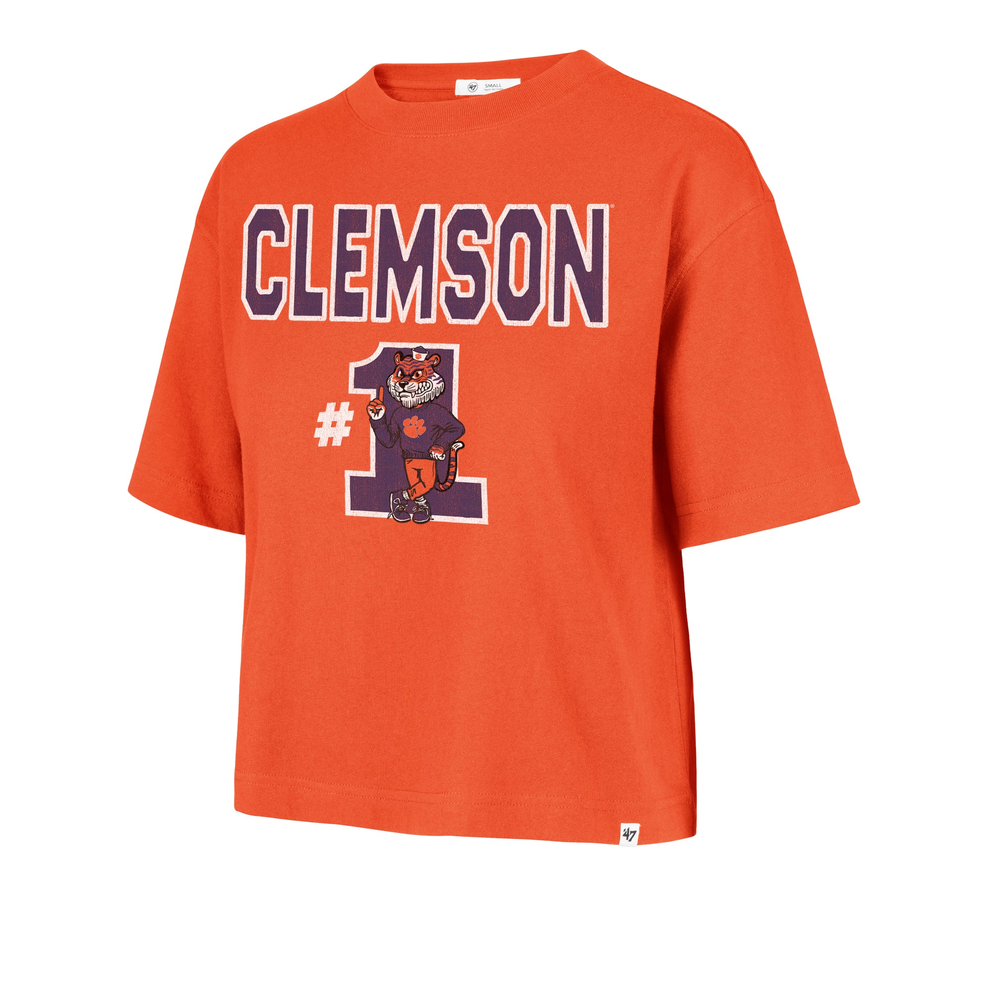 CLEMSON TIGERS FIRST RANK '47 FOUNDATION CROP TEE WOMENS