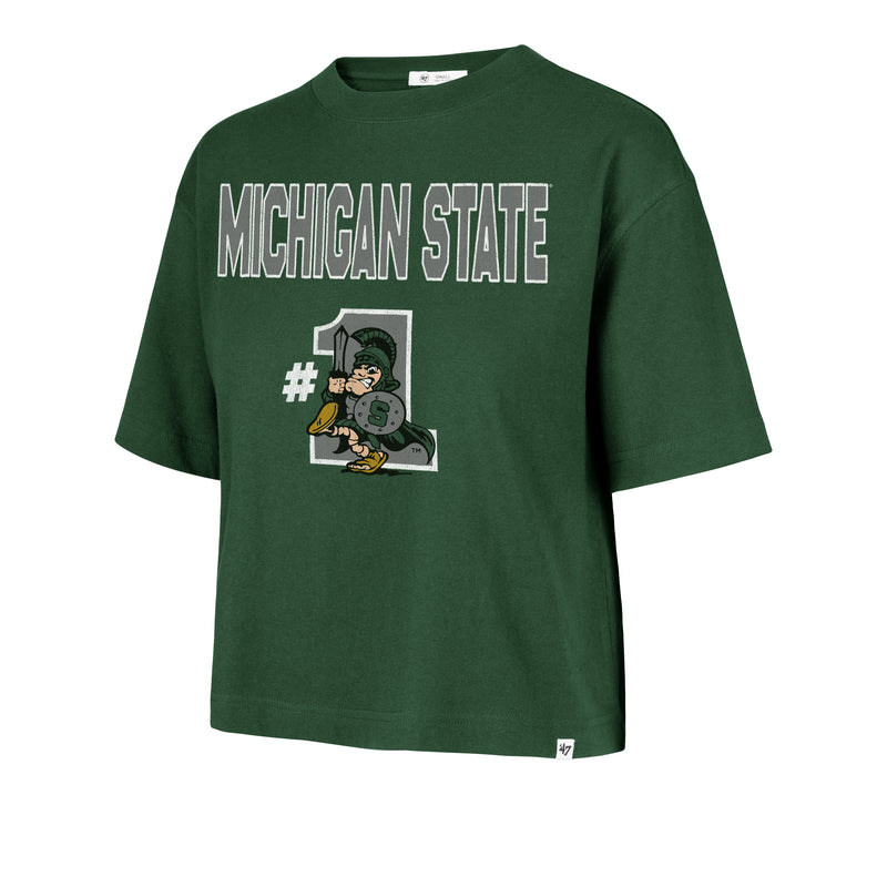 MICHIGAN STATE SPARTANS VINTAGE FIRST RANK '47 FOUNDATION CROP TEE WOMENS