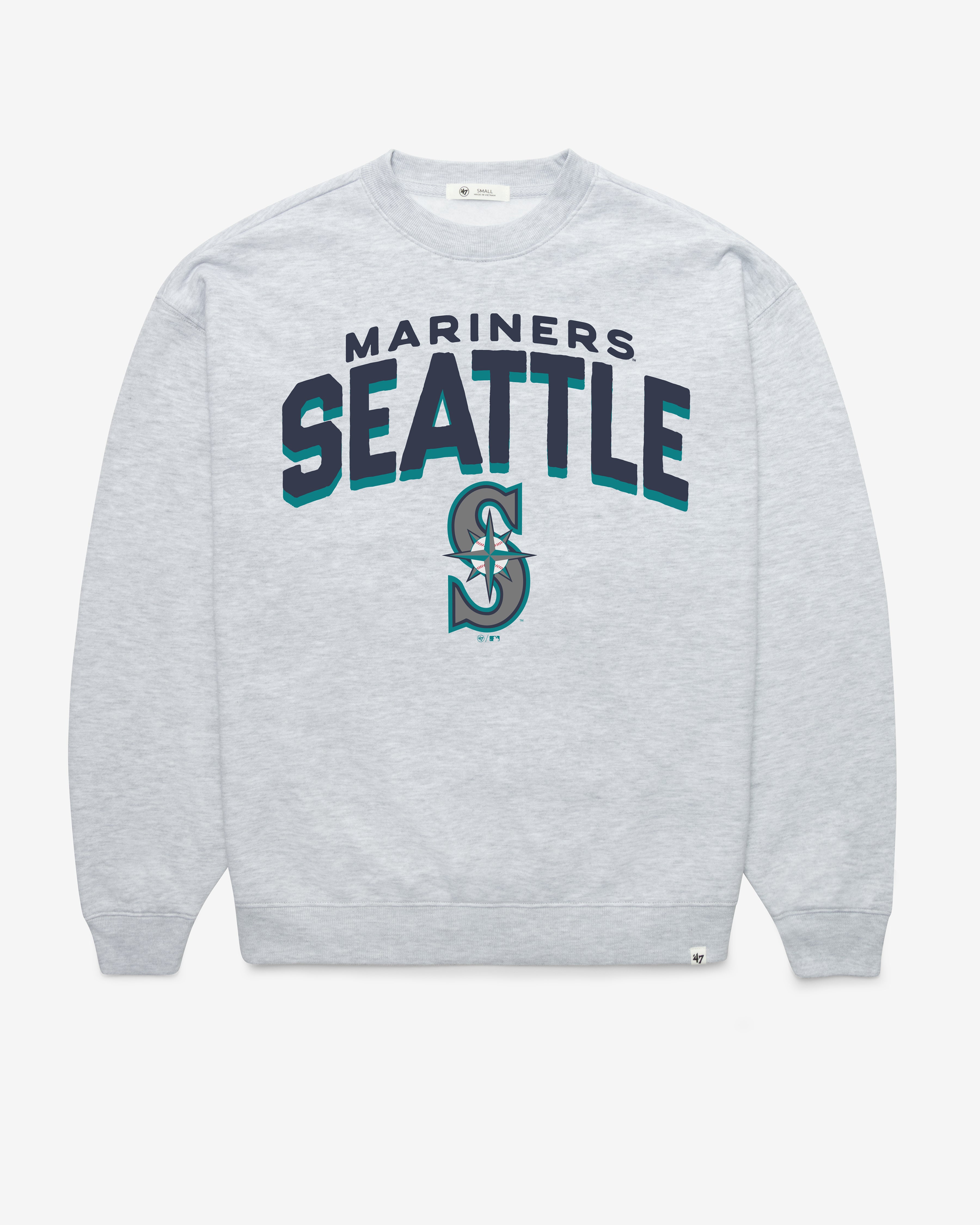 SEATTLE MARINERS CAMPUS ARCH CLOUD '47 OVERSIZED CREW WOMENS - Gray