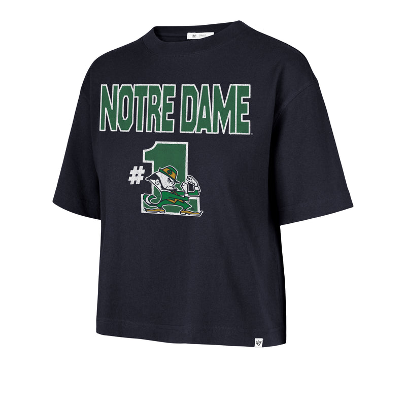 NOTRE DAME FIGHTING IRISH FIRST RANK '47 FOUNDATION CROP TEE WOMENS