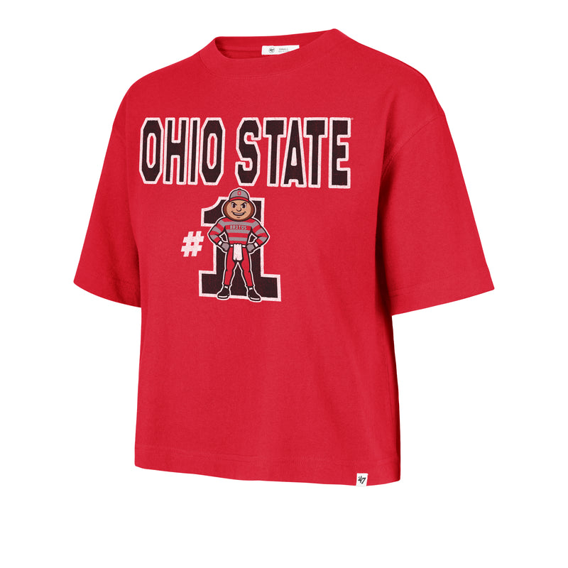 OHIO STATE BUCKEYES FIRST RANK '47 FOUNDATION CROP TEE WOMENS