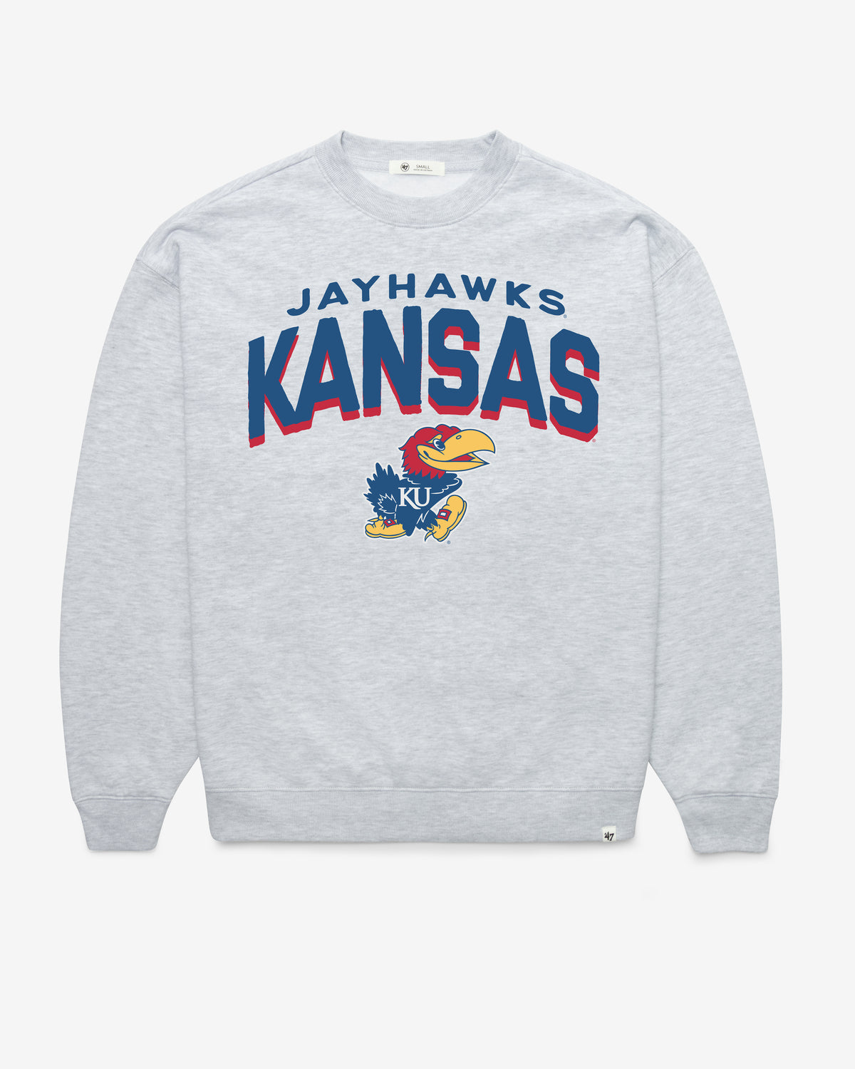 KANSAS JAYHAWKS CAMPUS ARCH CLOUD '47 OVERSIZED CREW WOMENS