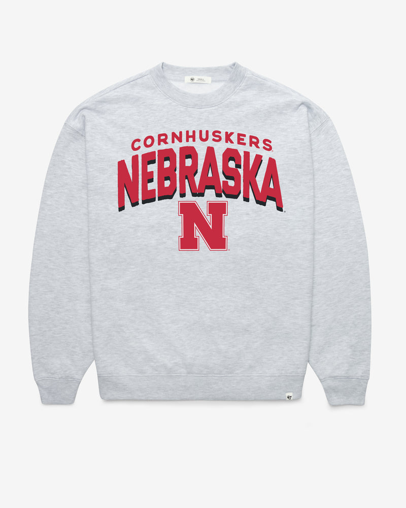 NEBRASKA CORNHUSKERS CAMPUS ARCH CLOUD '47 OVERSIZED CREW WOMENS