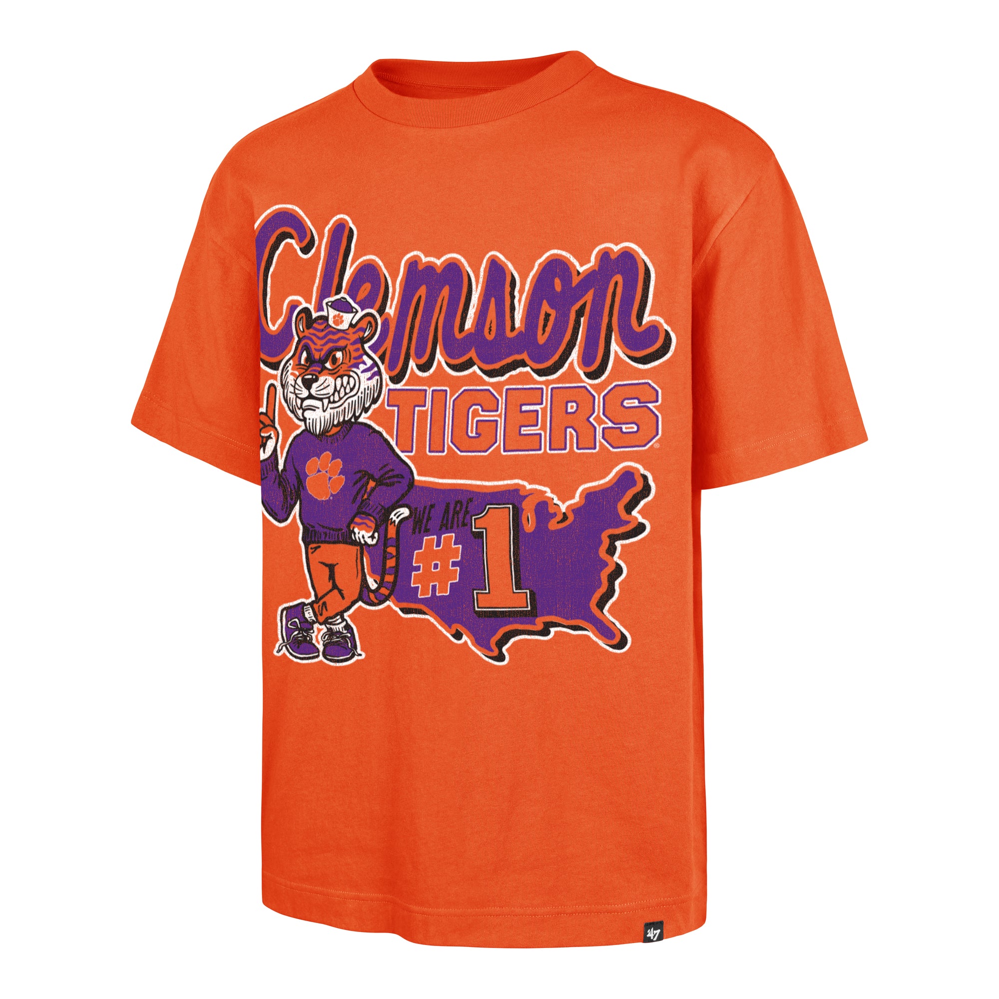 CLEMSON TIGERS VINTAGE MASCOT MANIA '47 FOUNDATION TEE