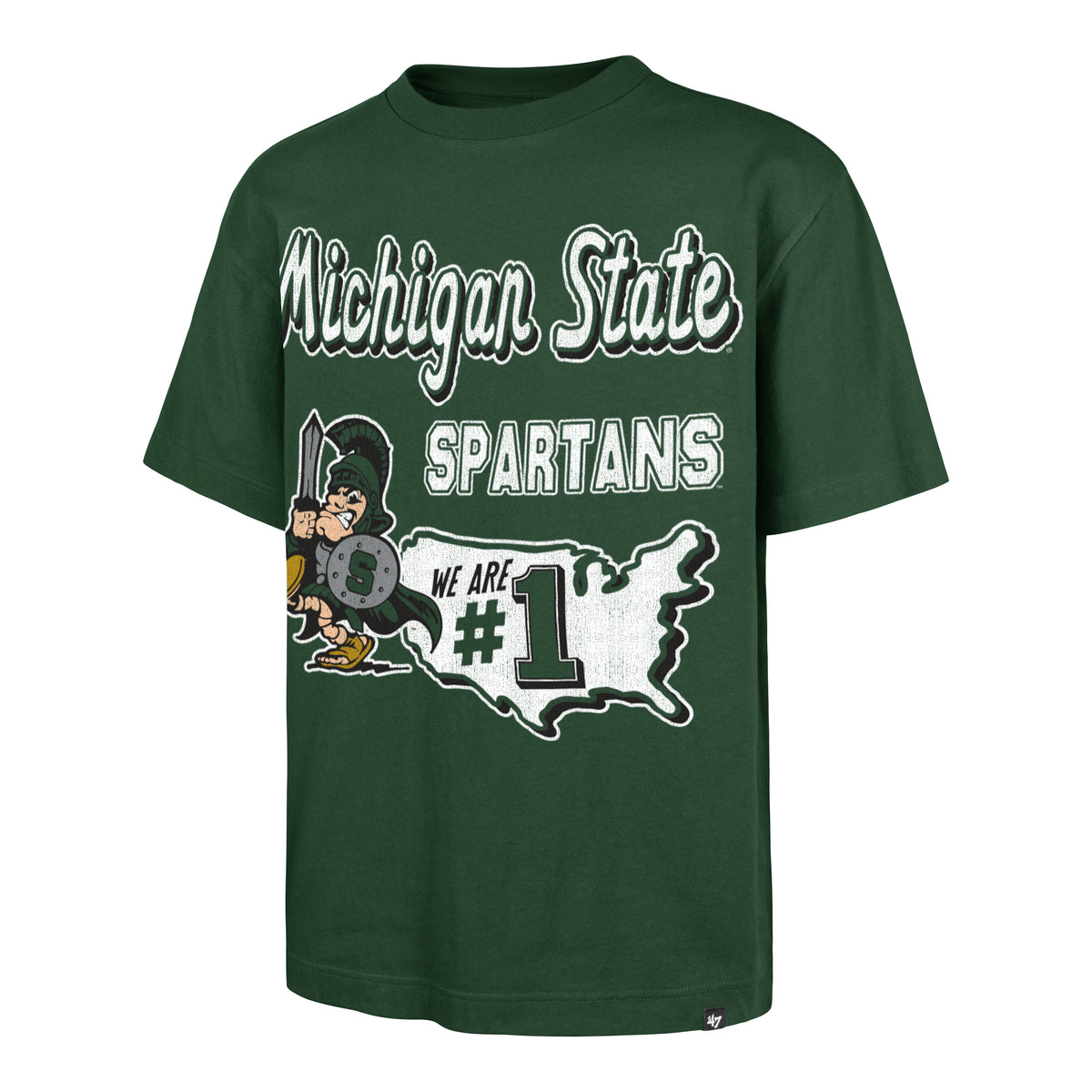 MICHIGAN STATE SPARTANS VINTAGE MASCOT MANIA '47 FOUNDATION TEE