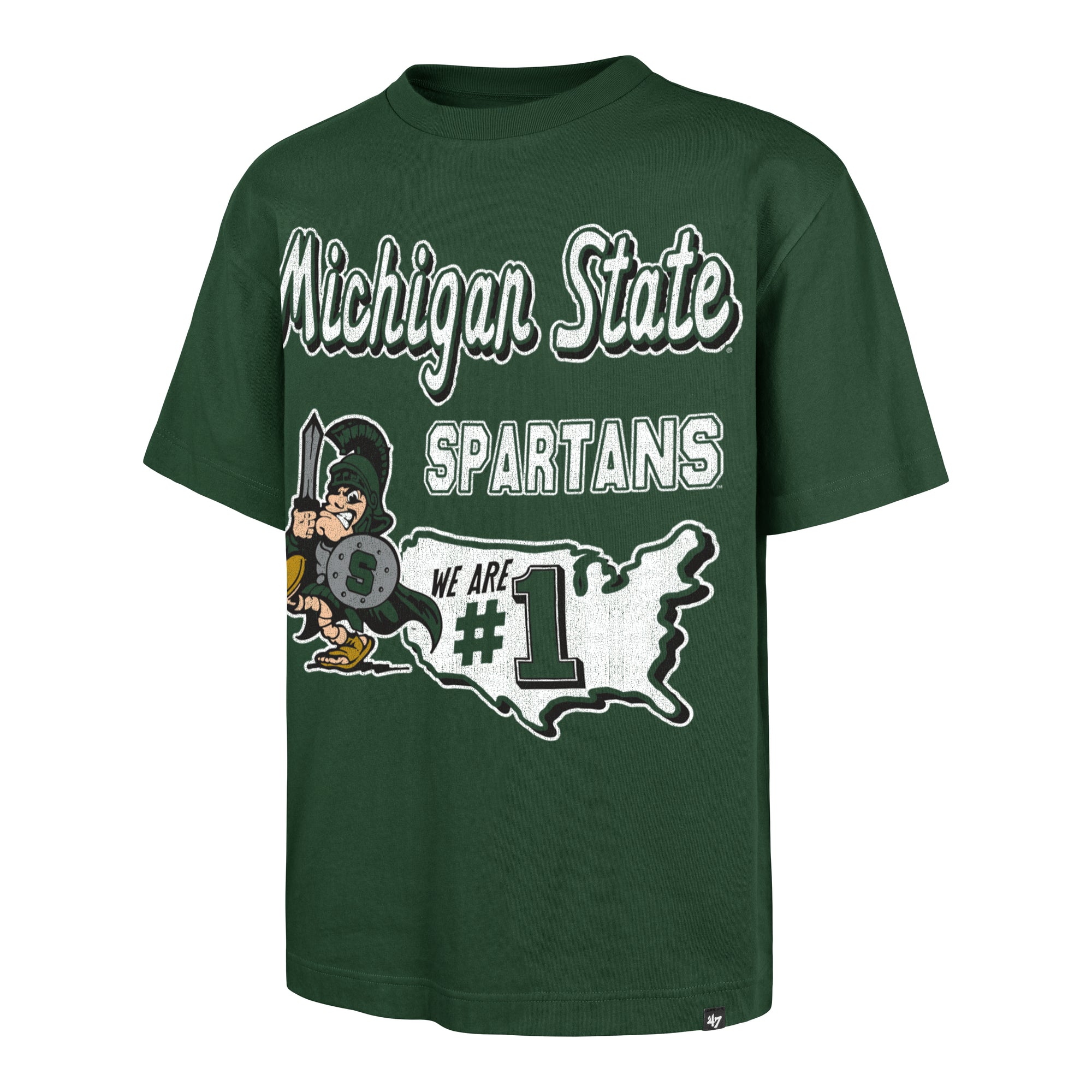 MICHIGAN STATE SPARTANS VINTAGE MASCOT MANIA '47 FOUNDATION TEE