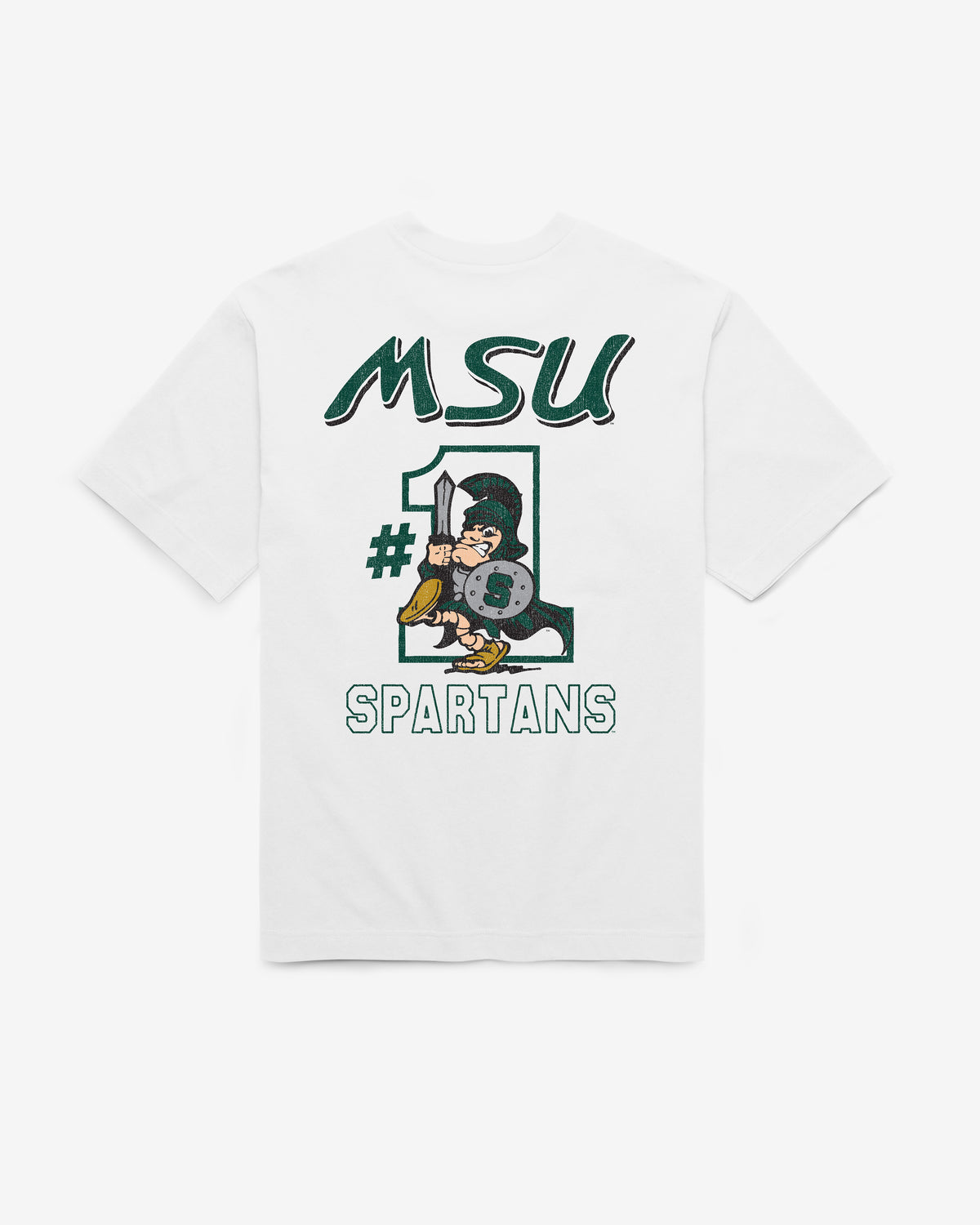 MICHIGAN STATE SPARTANS VINTAGE CAMPUS MASCOT BACKER '47 FOUNDATION TEE