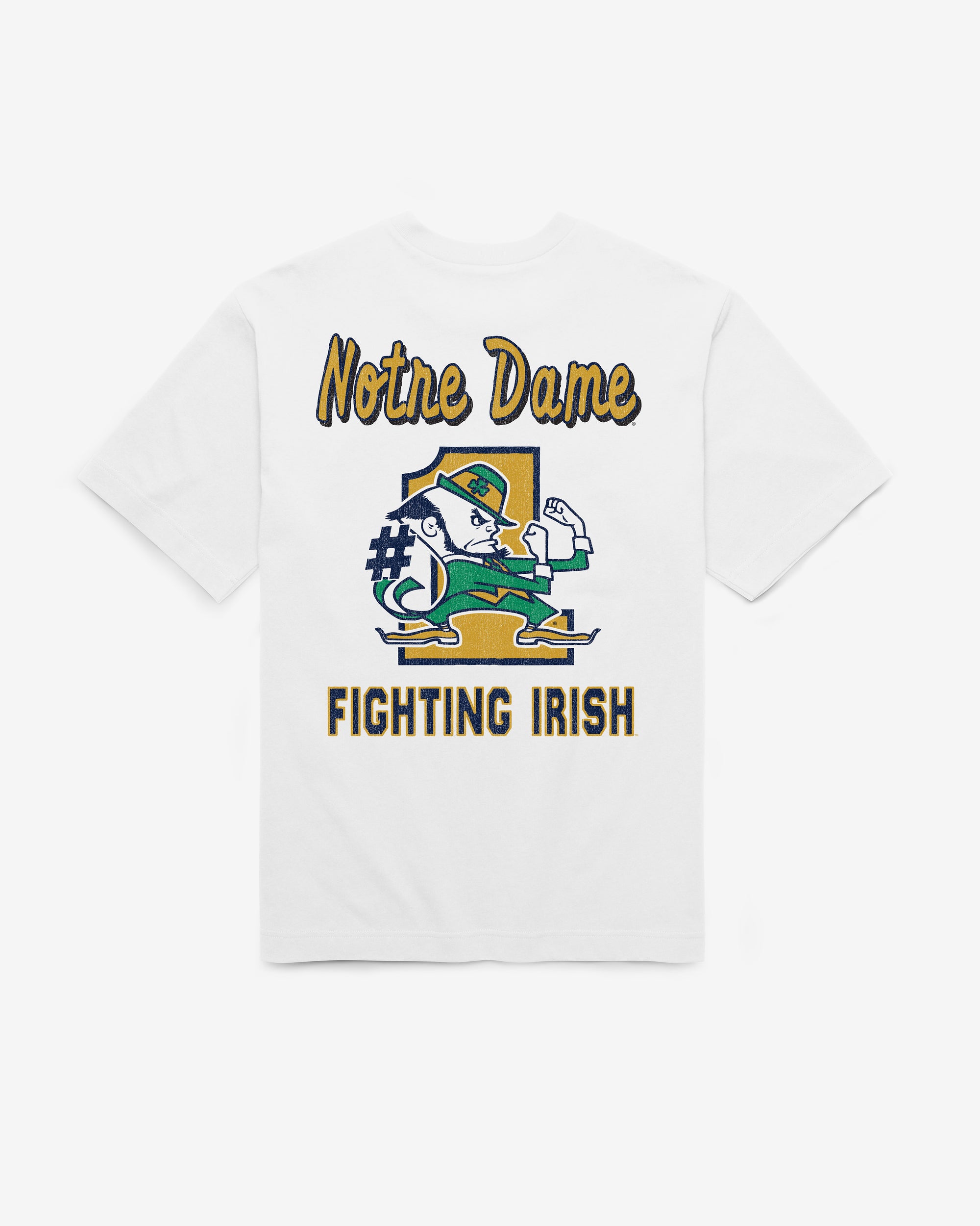 NOTRE DAME FIGHTING IRISH CAMPUS MASCOT BACKER '47 FOUNDATION TEE
