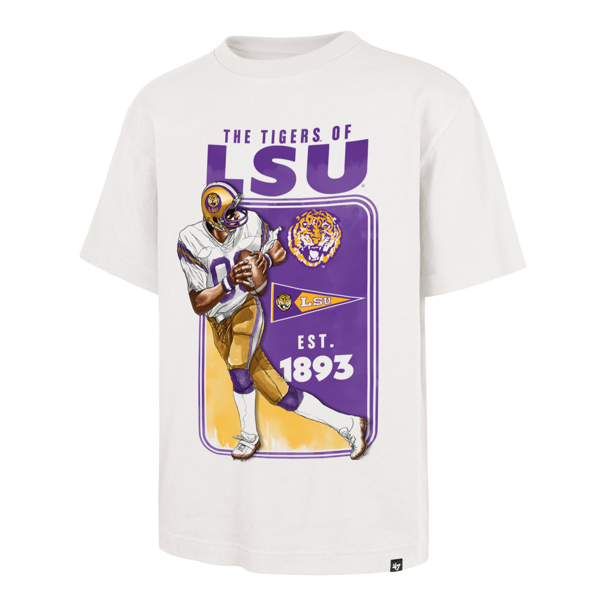 LOUISIANA STATE TIGERS LSU VINTAGE PLAYBRUSH '47 FOUNDATION TEE