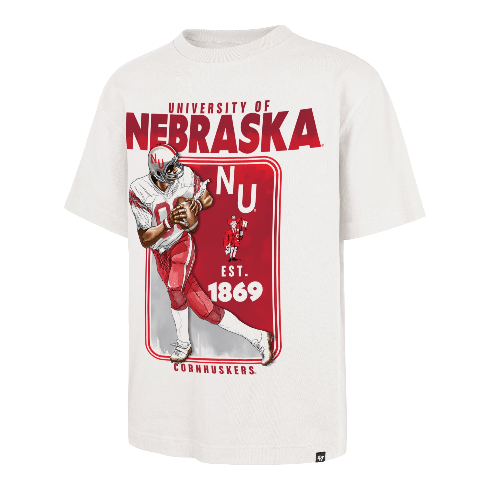 NEBRASKA CORNHUSKERS VINTAGE PLAYBRUSH '47 FOUNDATION TEE
