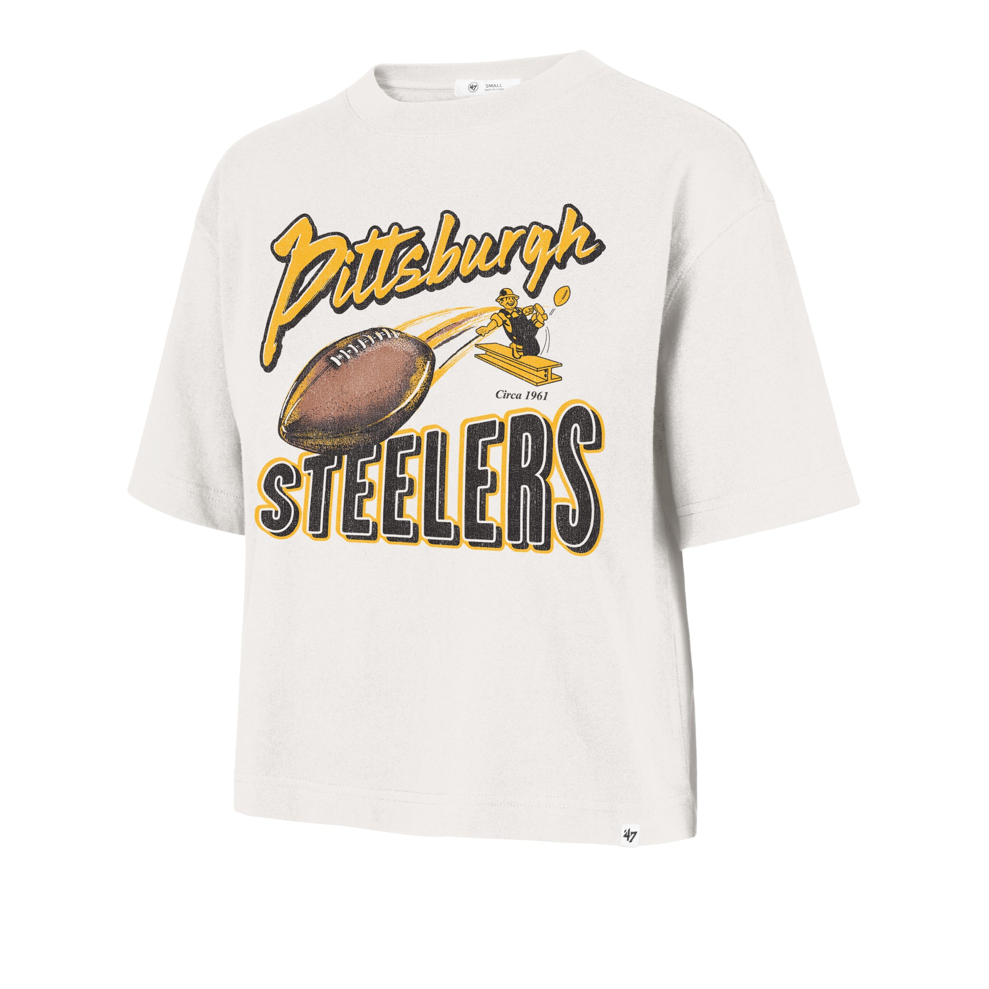 PITTSBURGH STEELERS HISTORIC DIME TIME '47 REED CITY TEE WOMENS