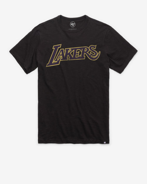 LOS ANGELES LAKERS HARDWOOD CLASSICS GRIT WORDMARK '47 SCRUM TEE