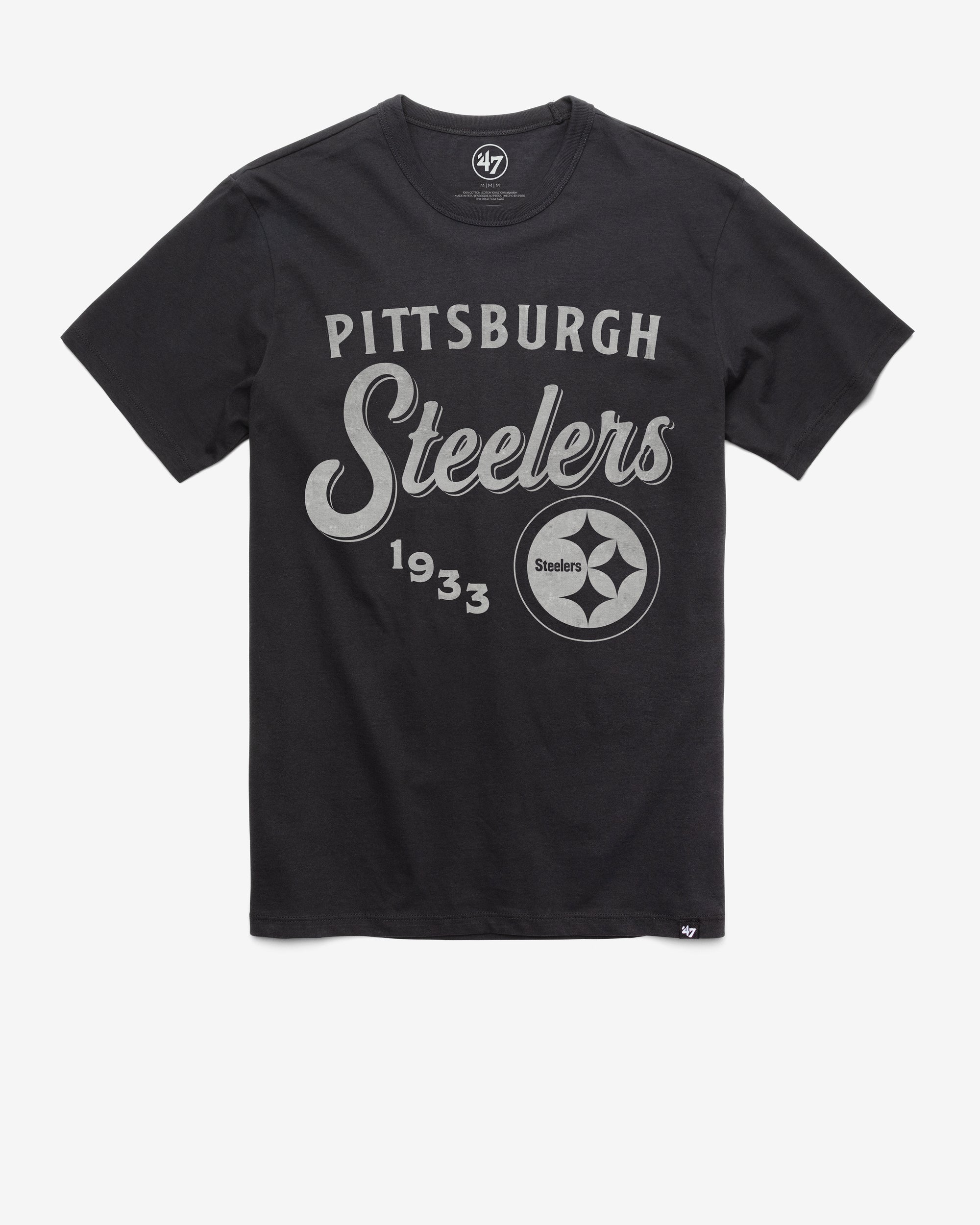 PITTSBURGH STEELERS DIAG SCRIPT '47 FRANKLIN TEE