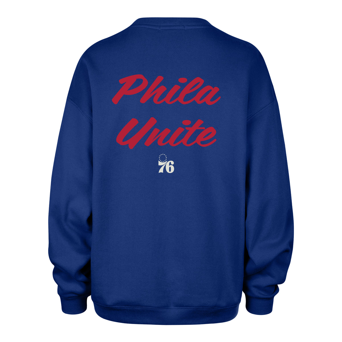 PHILADELPHIA 76ERS SHOUT IT OUT '47 WOMEN'S OVERSIZED CREW