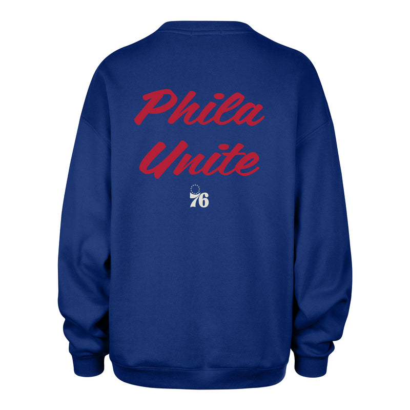 PHILADELPHIA 76ERS SHOUT IT OUT '47 WOMEN'S OVERSIZED CREW