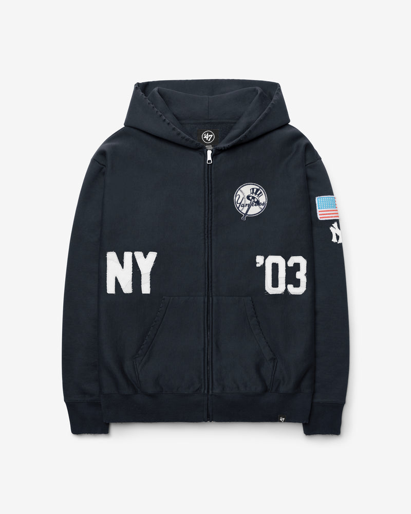 NEW YORK YANKEES COOPERSTOWN FIRST NINE DISTRESSED '47 FULL ZIP HOOD
