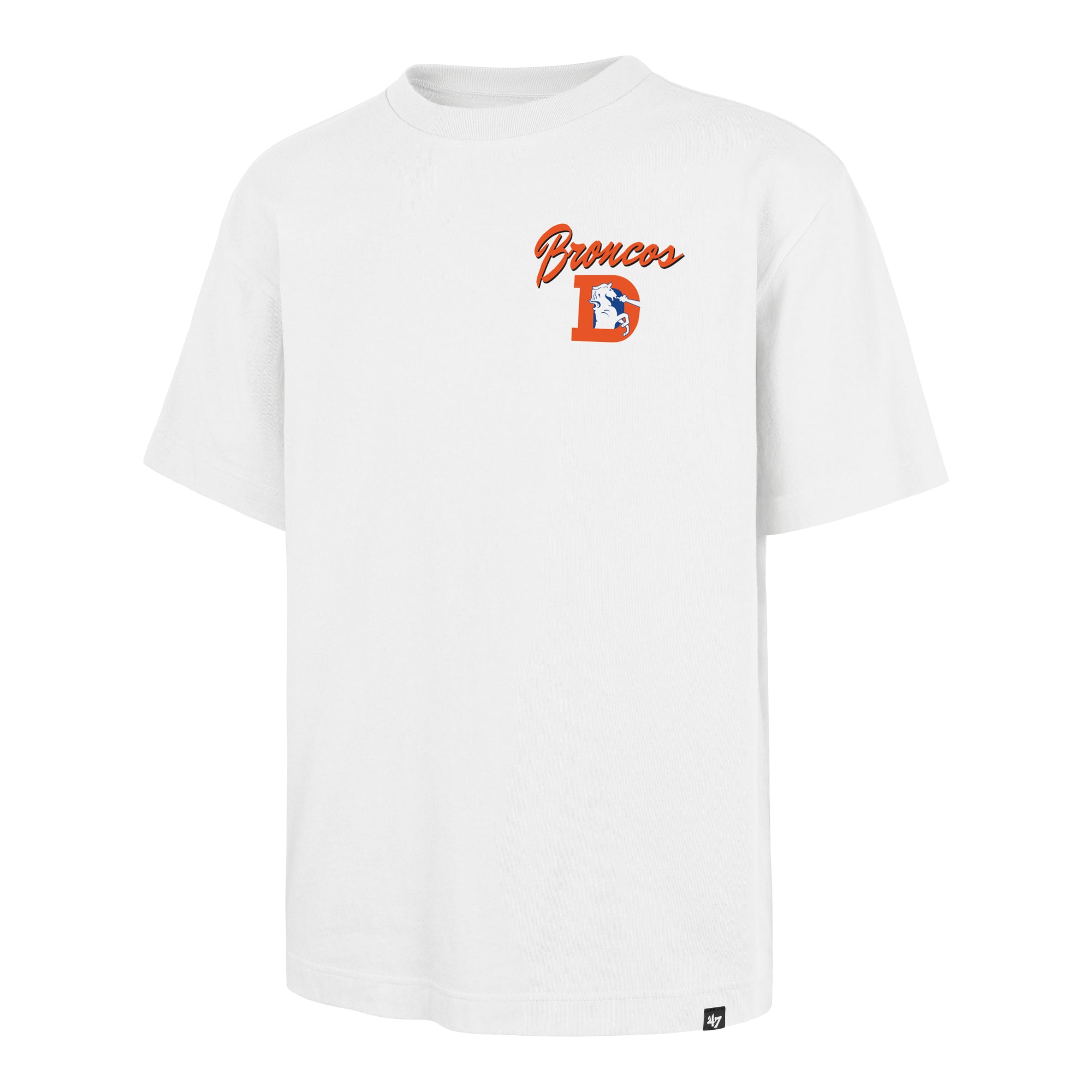 DENVER BRONCOS HISTORIC BACKER SCRIPT ILLUSTRATED '47 FOUNDATION TEE