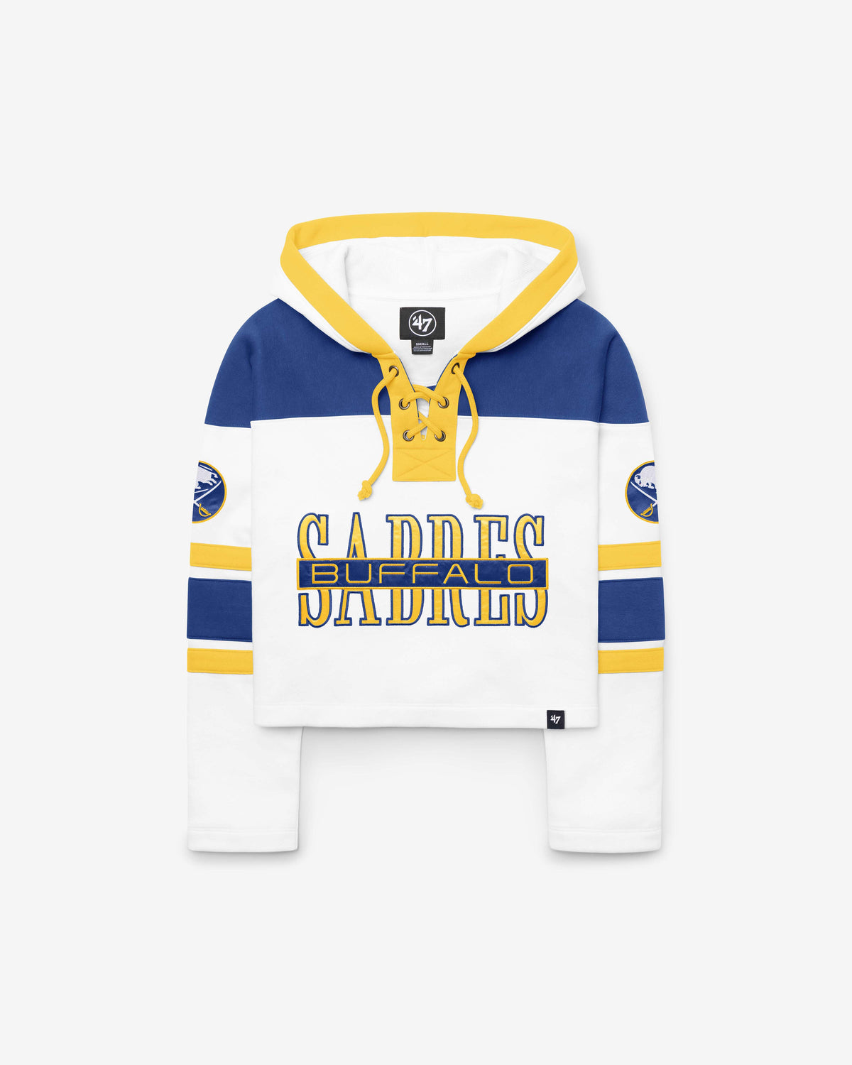 BUFFALO SABRES CUT THRU CROPPED '47 WOMEN'S SUPERIOR LACER HOOD