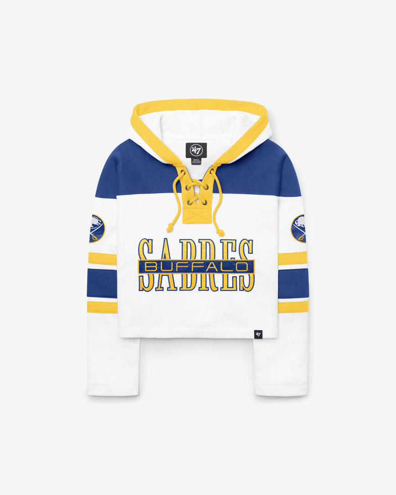 BUFFALO SABRES CUT THRU CROPPED '47 WOMEN'S SUPERIOR LACER HOOD