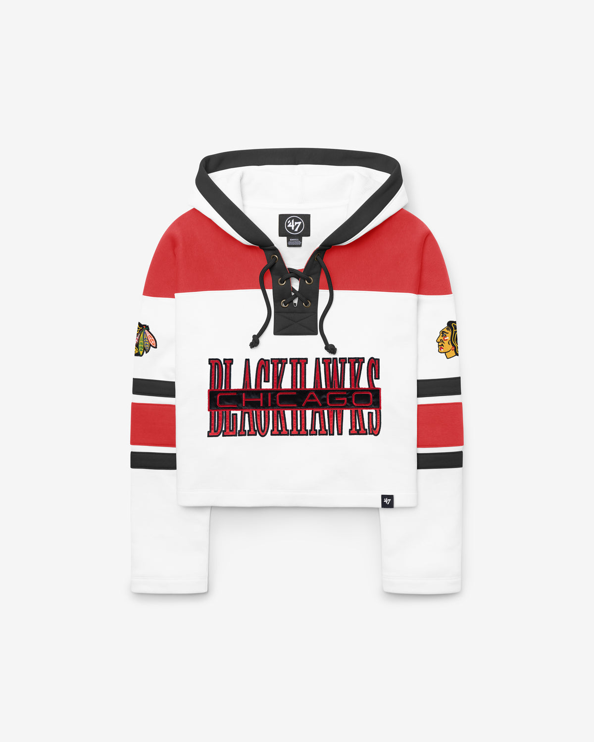 CHICAGO BLACKHAWKS CUT THRU CROPPED '47 WOMEN'S SUPERIOR LACER HOOD