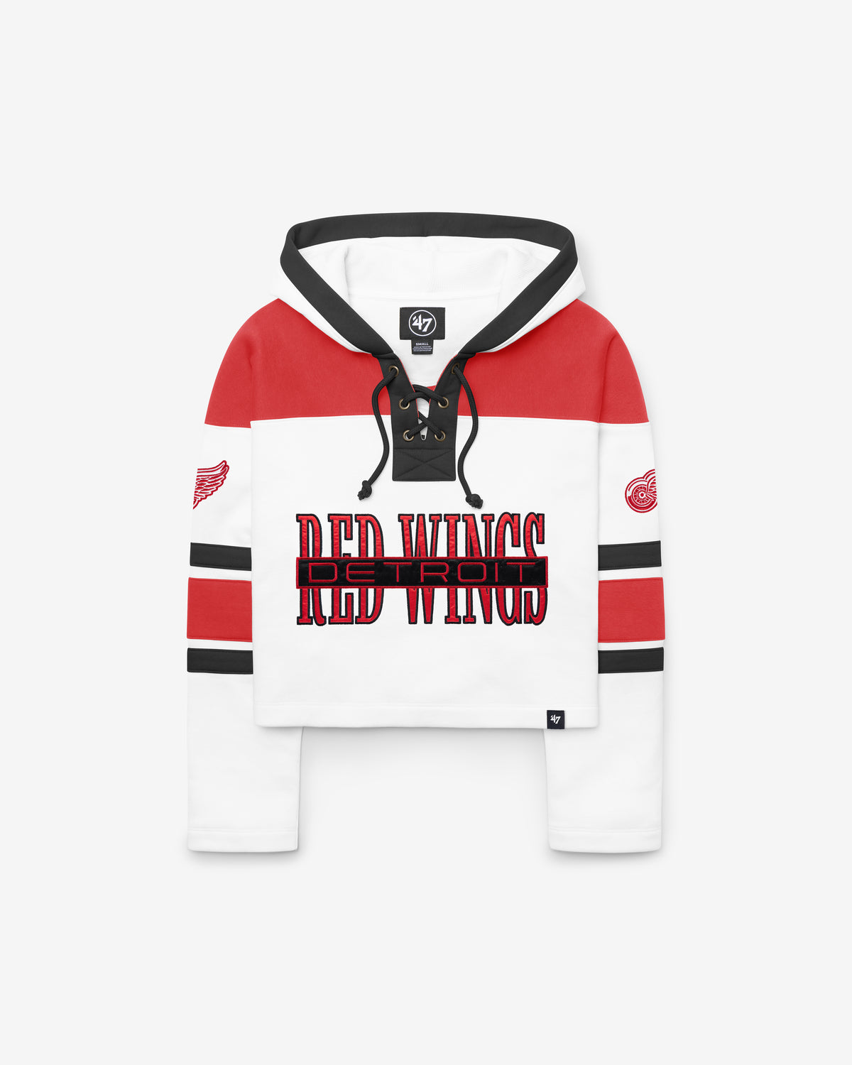 DETROIT RED WINGS CUT THRU CROPPED '47 WOMEN'S SUPERIOR LACER HOOD