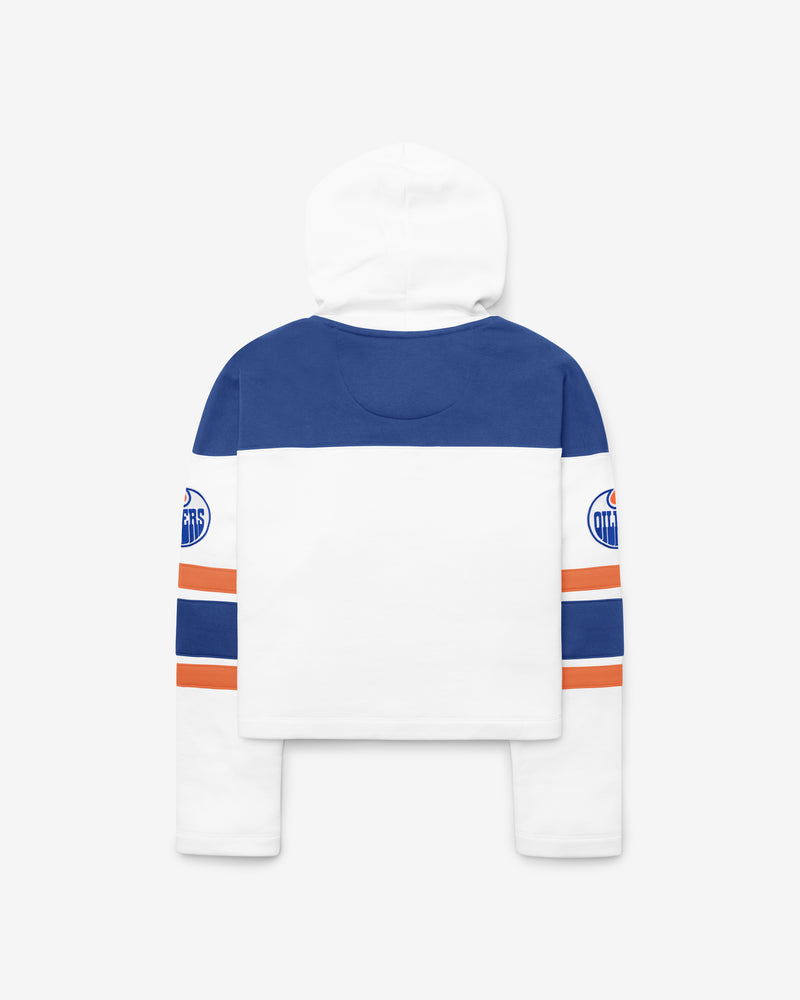 EDMONTON OILERS CUT THRU CROPPED '47 WOMEN'S SUPERIOR LACER HOOD