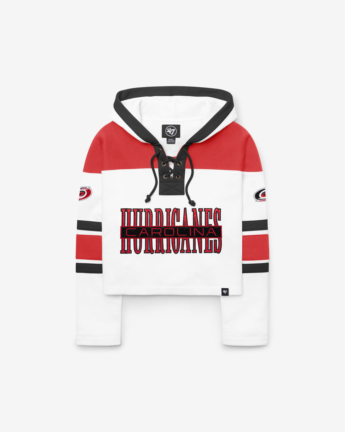 CAROLINA HURRICANES CUT THRU CROPPED '47 WOMEN'S SUPERIOR LACER HOOD
