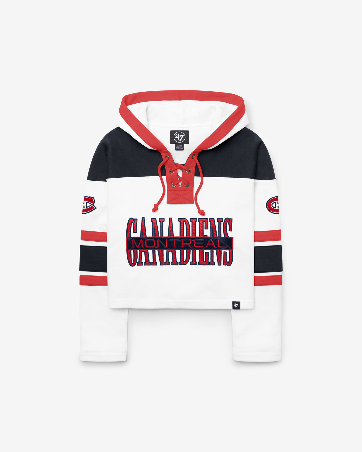 MONTREAL CANADIENS CUT THRU CROPPED '47 WOMEN'S SUPERIOR LACER HOOD