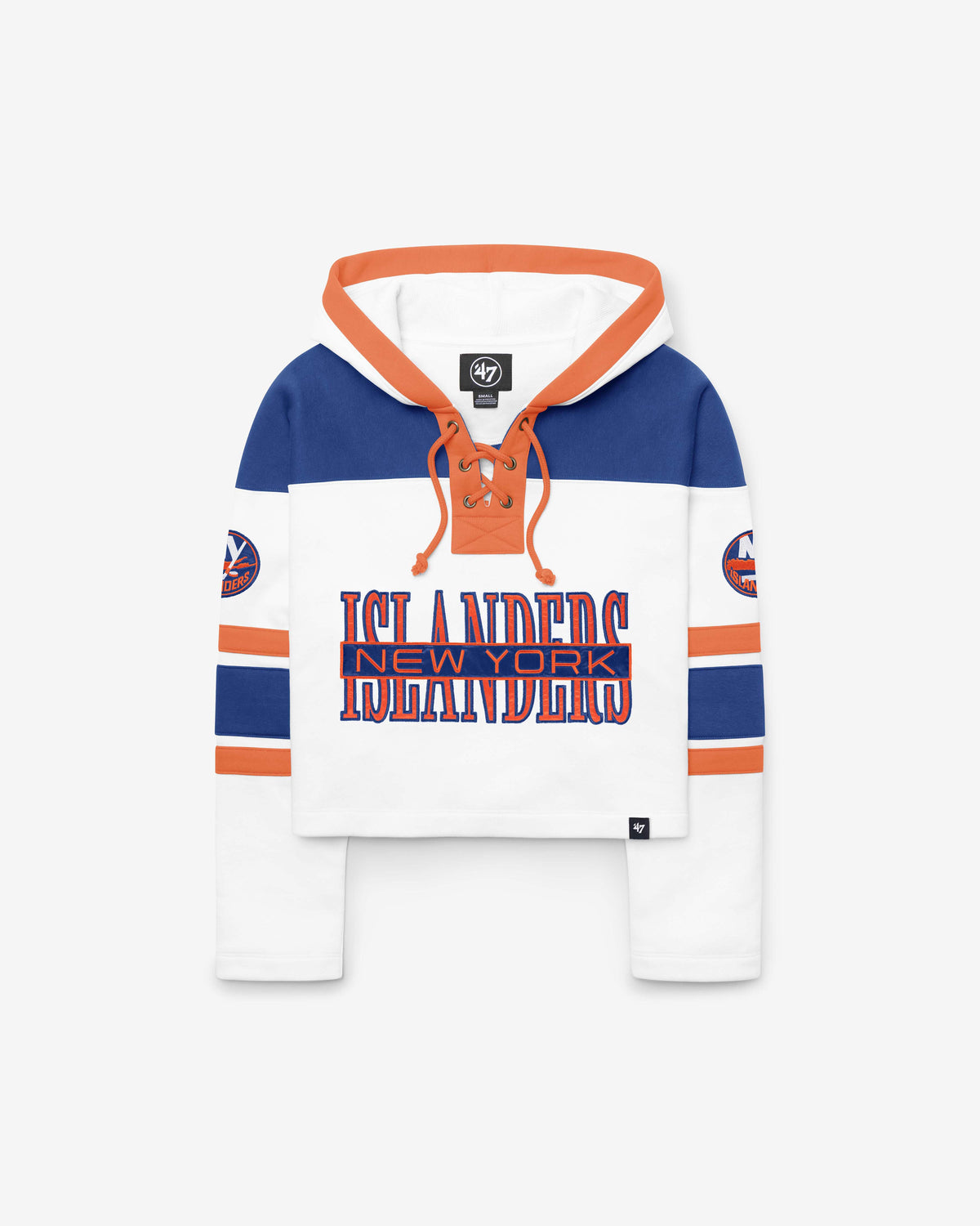 NEW YORK ISLANDERS CUT THRU CROPPED '47 WOMEN'S SUPERIOR LACER HOOD