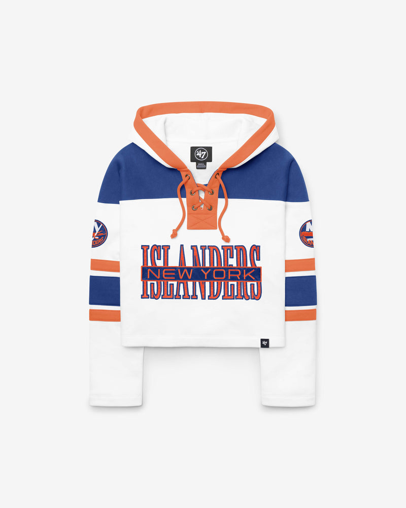 NEW YORK ISLANDERS CUT THRU CROPPED '47 WOMEN'S SUPERIOR LACER HOOD