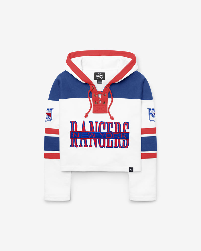 NEW YORK RANGERS CUT THRU CROPPED '47 WOMEN'S SUPERIOR LACER HOOD