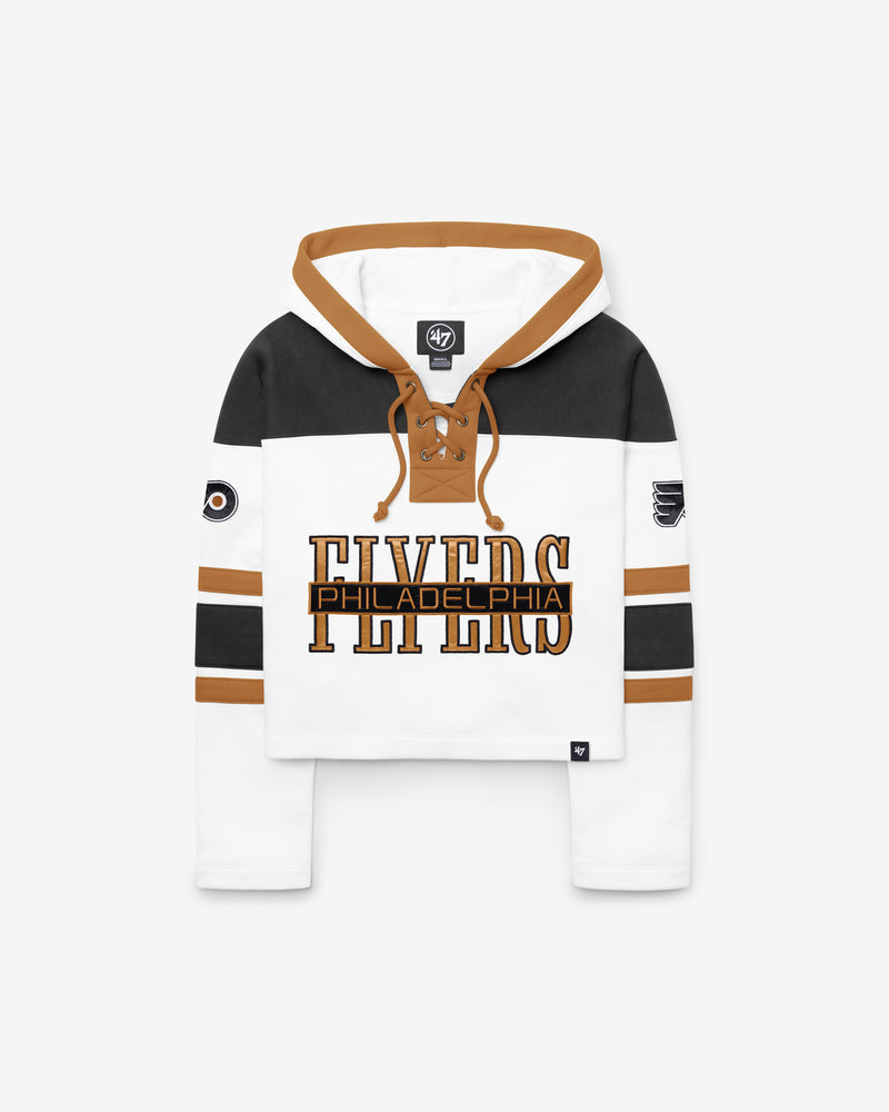 PHILADELPHIA FLYERS CUT THRU CROPPED '47 WOMEN'S SUPERIOR LACER HOOD