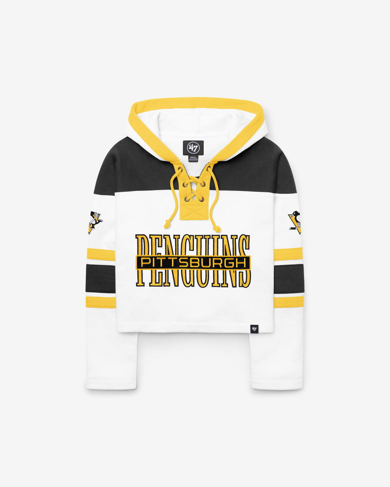 PITTSBURGH PENGUINS CUT THRU CROPPED '47 WOMEN'S SUPERIOR LACER HOOD