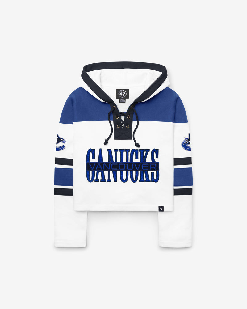 VANCOUVER CANUCKS CUT THRU CROPPED '47 WOMEN'S SUPERIOR LACER HOOD