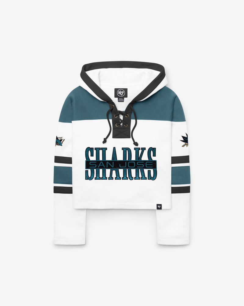SAN JOSE SHARKS CUT THRU CROPPED '47 WOMEN'S SUPERIOR LACER HOOD